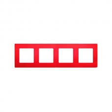 Рамка Legrand 4 поста серии Etika. Цвет Красный.