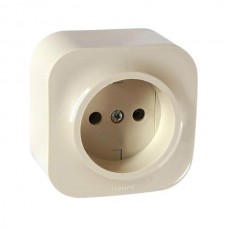 Розетка Legrand 2К без шторок - 16 A - 250 В~ IP 20 серии Quteo. Цвет Слоновая кость.