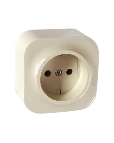 Розетка Legrand 2К без шторок - 16 A - 250 В~ IP 20 серии Quteo. Цвет Слоновая кость.