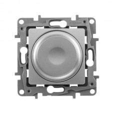 Поворотный светорегулятор Legrand 3 - 300 ВТ серии Etika. Цвет Алюминий.