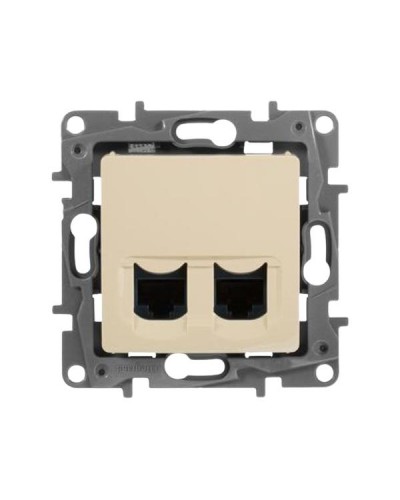 Розетка информационная Legrand двойная RJ45 - категория 5е - UTP серии Etika. Цвет Слоновая кость.