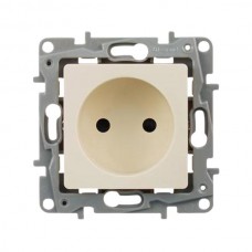 Розетка Legrand 2К со шторками - немецкий стандарт - винтовые зажимы - 16 А - 250 В~ серии Etika. Цвет Слоновая кость.