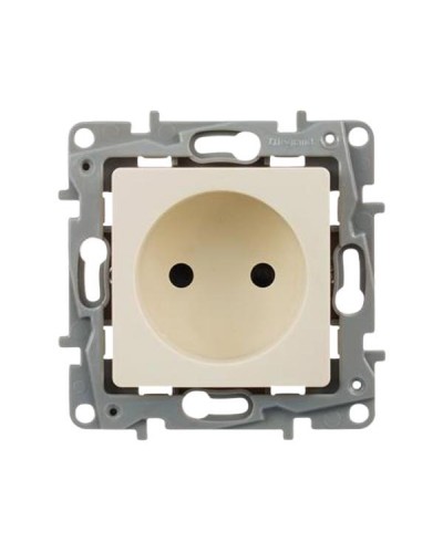 Розетка Legrand 2К со шторками - немецкий стандарт - винтовые зажимы - 16 А - 250 В~ серии Etika. Цвет Слоновая кость.