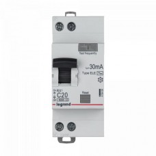 Автоматический выключатель дифференциального тока Legrand RX³ - 6000 - тип характеристики C - 1П+Н - 230 В~ - 20 А - тип AC - 30 мА - 2 модуля. Артикул 419400