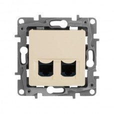 Розетка информационная Legrand двойная RJ45 - категория 6 - UTP серии Etika. Цвет Слоновая кость.