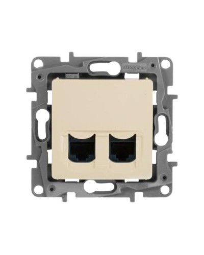 Розетка информационная Legrand двойная RJ45 - категория 6 - UTP серии Etika. Цвет Слоновая кость.