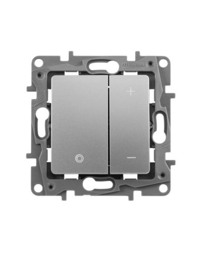 Выключатель с опцией светорегулирования Legrand серии Etika. Цвет Алюминий.