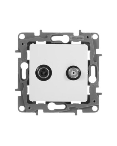 Розетка TV Legrand двухкабельная - 2 дБ - 0-2400 мГц серии ETIKA. Цвет Белый.