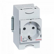 Розетка Legrand на ДИН-рейку - 10/16 A - 250 В~ - 2К+З - немецкий стандарт. Артикул 04285