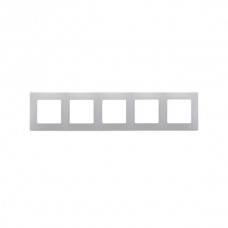 Рамка Legrand 5 постов серии Etika. Цвет Алюминий.