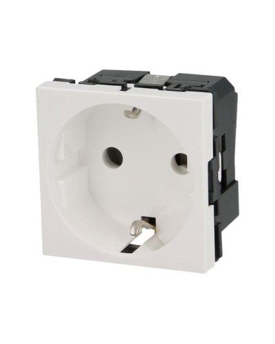 Розетка Legrand 2К+3 с винтовыми зажимами - немецкий стандарт - без шторок - 2 модуля серии Mosaic. Артикул 077210