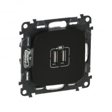 Розетка 2хUSB Legrand 240В/5В 1500мА серии Valena-Allure. Цвет Антрацит.