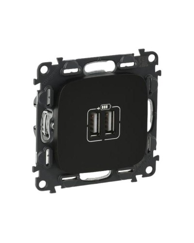 Розетка 2хUSB Legrand 240В/5В 1500мА серии Valena-Allure. Цвет Антрацит.