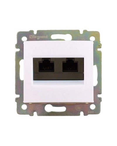Розетка 2xRJ45 FTP Legrand категории 6, два выхода серии Valena. Цвет Белый.