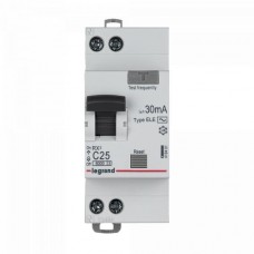 Автоматический выключатель дифференциального тока Legrand RX³ - 6000 - тип характеристики C - 1П+Н - 230 В~ - 25 А - тип AC - 30 мА - 2 модуля. Артикул 419401