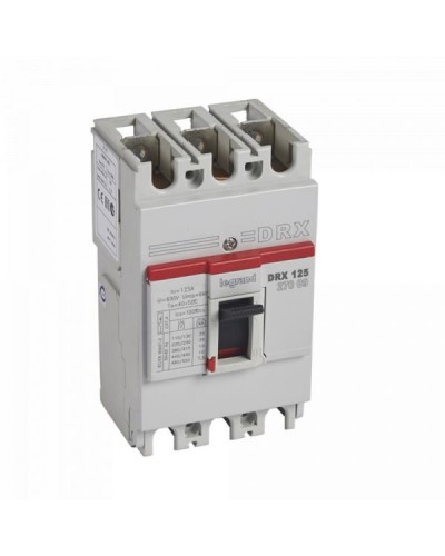 Автоматический выключатель Legrand DRX 125 B - с фиксированными уставками - 10 кА - 415 В~ - 3П - 125 A. Артикул 027009