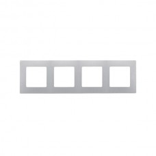 Рамка Legrand 4 поста серии Etika. Цвет Алюминий.