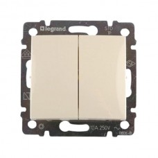 Выключатель без фиксации перекидной двухклавишный Legrand Valena - 10 A - 250 В~ - слоновая кость.