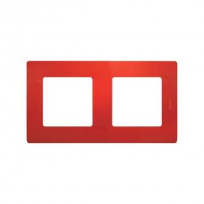 Рамка Legrand 2 поста серии Etika. Цвет Красный.