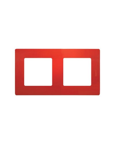 Рамка Legrand 2 поста серии Etika. Цвет Красный.