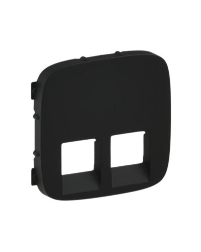 Панель лицевая Legrand розеток 2хRJ11, RJ45 серии Valena-Allure. Цвет Антрацит.