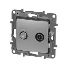 Розетка TV Legrand серии Etika. Цвет Алюминий.