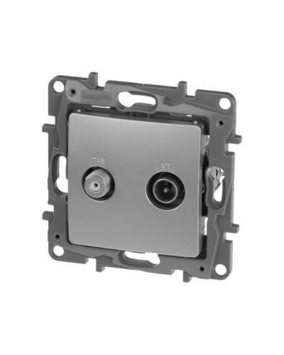 Розетка TV Legrand серии Etika. Цвет Алюминий.