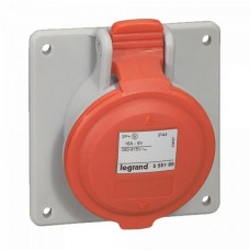 Встраиваемая наклонная розетка Legrand P17 Tempra Pro - IP 44 - 380/415 В~ - 16 A - 3К+З. Артикул 555188