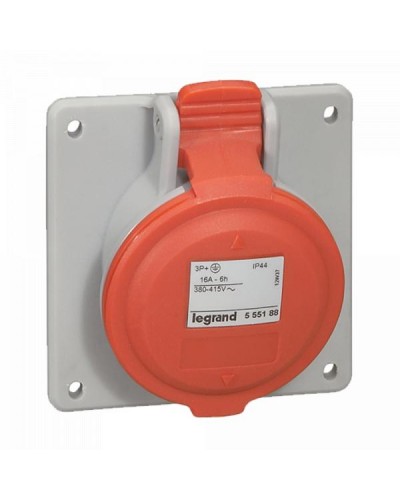 Встраиваемая наклонная розетка Legrand P17 Tempra Pro - IP 44 - 380/415 В~ - 16 A - 3К+З. Артикул 555188