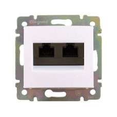 Розетка 2xRJ45 FTP Legrand UTP, категории 5е, два выхода на захватах серии Valena. Цвет Белый.