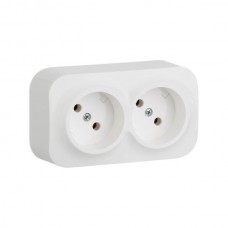 Розеточный блок Legrand 2 x 2К без шторок - 16 A - 250 В~ IP 20 серии Quteo. Цвет Белый.