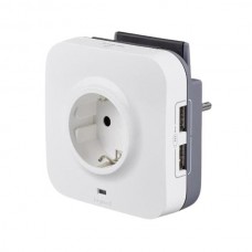 Розетка Legrand 2К+З, 2xUSB+подст.телеф.