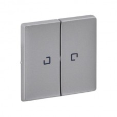 Панель лицевая Legrand 2-клавишная с подсветкой серии Valena-Life. Цвет Алюминий.