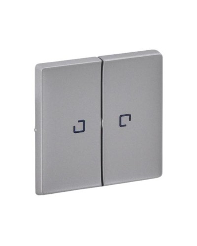 Панель лицевая Legrand 2-клавишная с подсветкой серии Valena-Life. Цвет Алюминий.