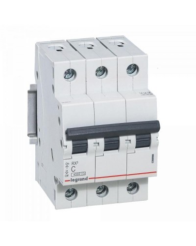 Автоматический выключатель Legrand RX3 3 фазы 63A 3М (Тип C) 4,5 kA.
