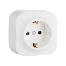 Розетка Legrand 2К+З без шторок - 16 A - 250 В~ IP 20 серии Quteo. Цвет Белый.