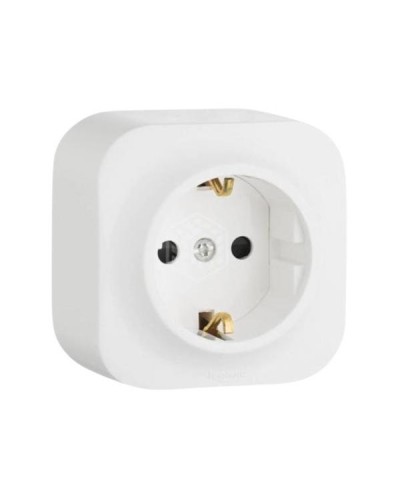 Розетка Legrand 2К+З без шторок - 16 A - 250 В~ IP 20 серии Quteo. Цвет Белый.