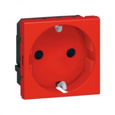 Розетка Legrand 2К+3 немецкий стандарт - 2 модуля серии Mosaic. Цвет Красный. Артикул 077218