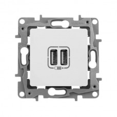 Розетка 2хUSB Legrand 240В/5В 2400мА серии Etika. Цвет Белый.