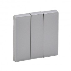 Панель лицевая Legrand 3-клавишная серии Valena-Life. Цвет Алюминий.