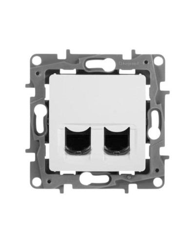 Розетка информационная Legrand двойная RJ45 - категория 6 - UTP серии Etika. Цвет Белый.
