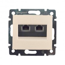 Розетка 2xRJ11 Legrand серии Valena. Цвет Слоновая кость.