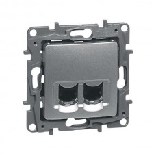 Розетка информационная Legrand серии Etika. Цвет Алюминий.