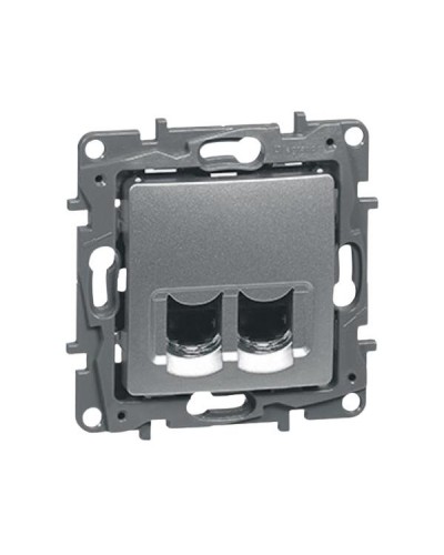 Розетка информационная Legrand серии Etika. Цвет Алюминий.