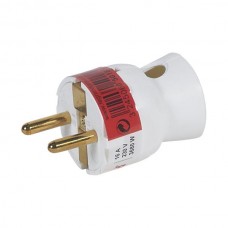 Вилка Legrand 2К+З 16А. Цвет Белый.