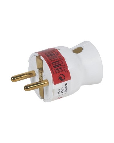 Вилка Legrand 2К+З 16А. Цвет Белый.