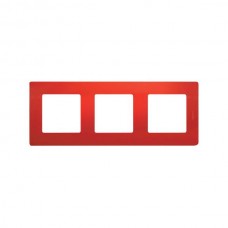 Рамка Legrand 3 поста серии Etika. Цвет Красный.