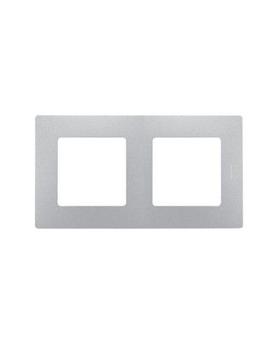 Рамка Legrand 2 поста серии Etika. Цвет Алюминий.