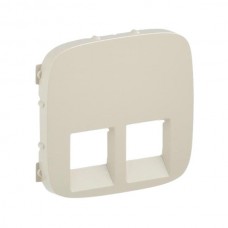 Панель лицевая Legrand розеток 2хRJ11, RJ45 серии Valena-Allure. Цвет Слоновая кость.