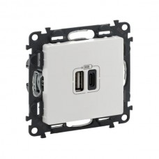 USB розетка Legrand 240В/5В 3000мА серии Valena-Life. Цвет Белый.